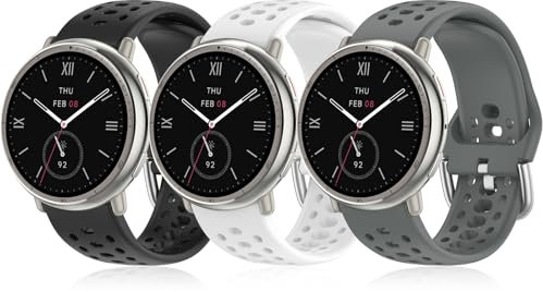 DHWGang 3 Piezas Correas Compatible con Amazfit Active2/Active/GTS4/GTS3/GTS2 Pulseras Reloj, Pulseras de Silicona, Transpirables, Suaves y Cómodas, Recambio Deportivo para Hombre y Mujer