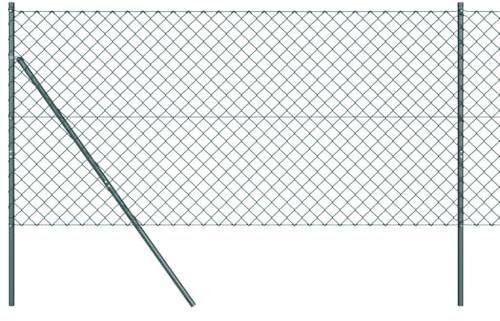 vidaXL Fence Post Green 25 x 1.4 m (60 x 60 mm mesh) Steel and PVC, Garden and Terrace, Metal Fence Post, Outdoor Barrier, Durable Landscape Support, Safety Solution, Weatherproof System
