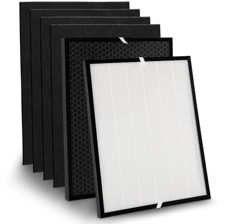 6 Stück 3000 Ersatzfilter, kompatibel mit 3000 Luftreiniger, passend für 3000M und 3000Pro Luftreiniger, 1 Aktivkohle, 1 Filter und 4 zusätzliche Carbn Vorfilter