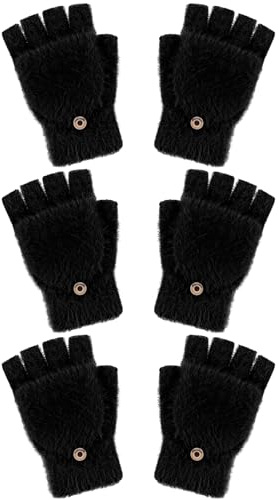 Geyoga 3 Fingerlos Handschuhe | Winter Thermohandschuhe, Warme Wandelbare Flip Fäustlinge, Mit Fingerlos Design, Für Kalte Wintertage
