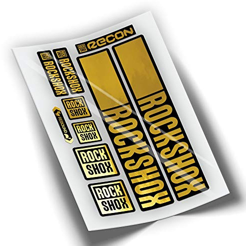 REF:VP442 Autocollants compatibles avec la fourche Rock-Shox RECON 2021-2025 VTT, stickers, adhésifs, vinyles pour vélos de montagne. (OR BRONZÉ)