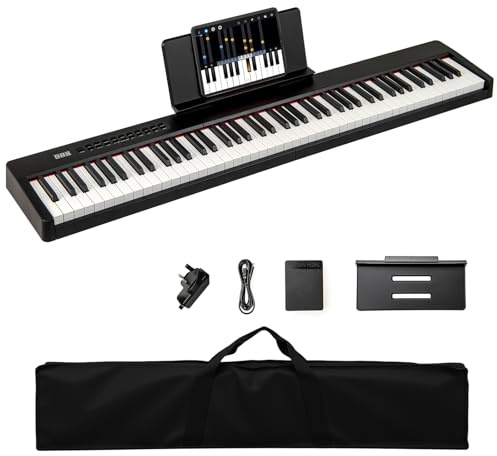 COSTWAY 88 Key Digital Piano, Velocity-Sensitive Full Size Keyboard with French DREAM Audio Source, USB MIDI, Sustain Pedal, Music Stand, Portable Electric Piano for Beginners