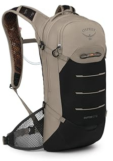 Osprey Raptor LT 12L Men's Mountain Biking Backpack with Hydraulics Reservoir - Lightweight Hydration Tool Bag, Pediment Grey/Black