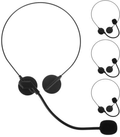 YARNOW 4pcs Cosplay Rock Star Fake Headset Microphone Costume Accessories Party Supplies Headset Prop for Halloween and Themed Dress-up