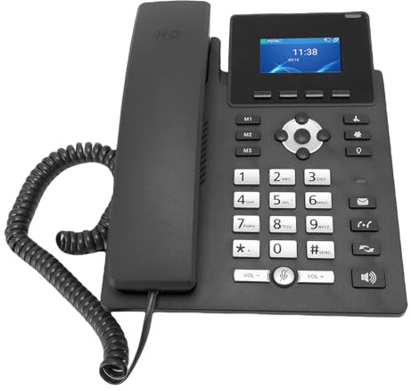 Jectse Téléphone IP, Comptes VoIP.Écran Couleur de 2,4 Pouces.Téléphone Multimédia Professionnel de Bureau POE, Ethernet Gigabit, Voix HD, Double Port pour Entreprise