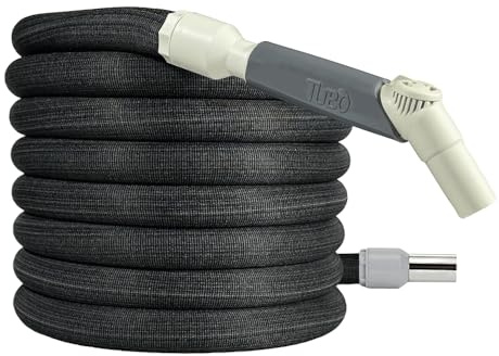 Tubo flessibile aspirapolvere centralizzato Ø32 mm Tubò con attivatore, raccordi girevoli e calza protettiva, compatibie aspirazione centralizzata (7 metri)