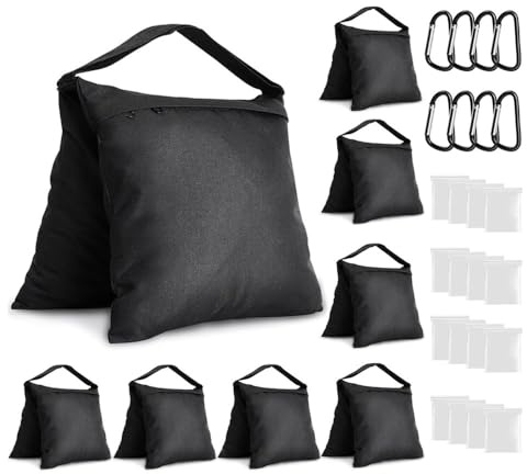KyShaHo 8 Pack Sandbags Gewichtsbeutel 8 Pack Sandbags für Lichtstativ Fotografie Video Unterstützung, Satteltaschen für Hintergrundständer, Anglerstuhl