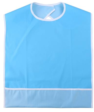 ROSENICE Erwachsenen Lätzchen, wasserdicht Erwachsener Mahlzeiten Bib Protector (hellblau)
