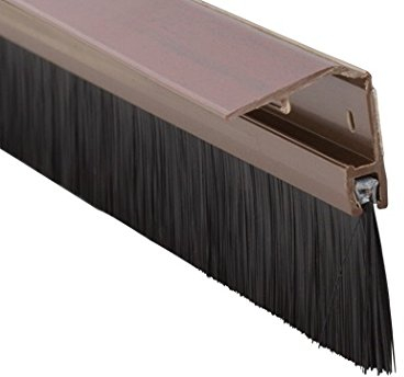 STORMGUARD Concealed Fixed Brush Bottom Door Seal - Draught Excluder Door Strip - Dark Brown