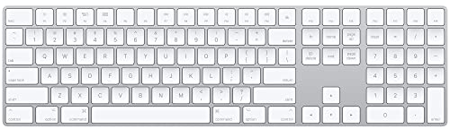 Apple Magic Keyboard with Numeric Keypad: Bluetooth, rechargeable. Works with Mac, iPad or iPhone; US English, silver