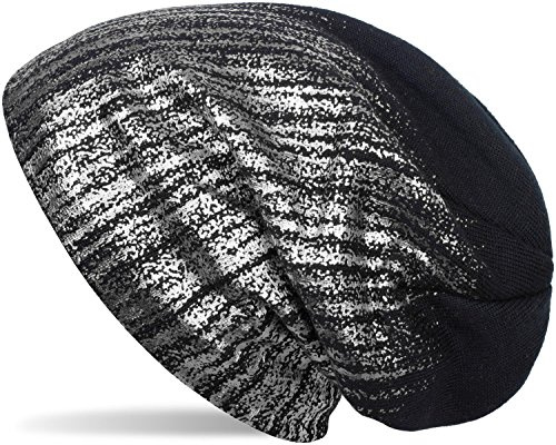 styleBREAKER Unisex Beanie Mütze Metallic Fleece Futter 60cm | Slouch Longbeanie. elastisches Material. Bundweite 26cm. Höhe 28cm. Einheitsgröße. winterfest. weiche Haptik.