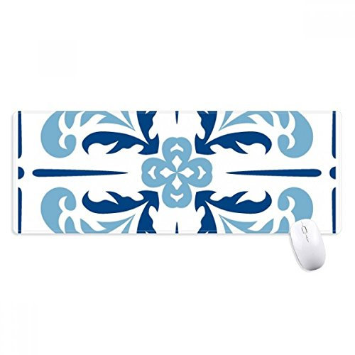Tapis de souris antidérapant Motif floral Bleu Maroc