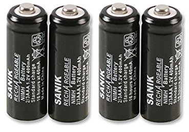 Original Sanik® Rechargeable 2/3AAA 400mAh 1.2V NiMH Cordless Phone Batteries For iDECT X1 & iDECT X1i Telephones and Solar Lights(4 Pack)