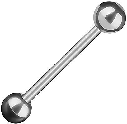 Piercingfaktor Barbell Stab Piercing Hantel Stecker Zunge Ohr Ohrpiercing Zungenpiercing Intim Brust Oral Tragus Helix Kugel 4,0mm x 12mm x 8mm Silber