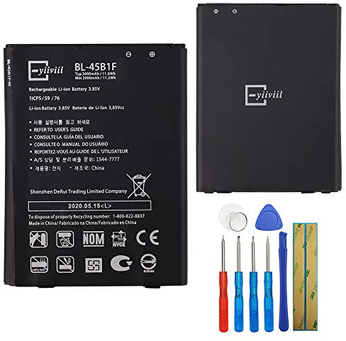 E-yiiviil Li-ion Replacement AKKU BL-45B1F kompatibel für LG V10 Stylo 2 LS775 2900mAh 3.85V