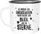 Moonworks Emaille Tasse Becher Spruch Je größer der Dachschaden desto besser der Blick auf die Sterne Kaffeetasse weiß-schwarz unisize
