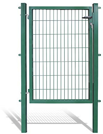 Koll Living Gartentore für Stabmattenzaun - Farbe und Höhe wählbar - inkl. Pfosten und Befestigungsmaterial (Gartentor H 140 x B 100 cm, grün)