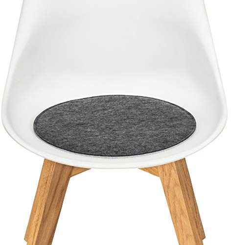 FILU Sitzkissen aus Filz 2er-Pack Dunkelgrau/Hellgrau rund (Farbe und Form wählbar) 35 cm – Sitzkissen für drinnen und draußen, Deko für jeden Stuhl z.B. im Wohnzimmer oder Esszimmer