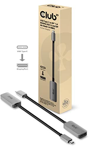 Club 3D USB Type C auf DP 1.4 8K60Hz DSC1.2 HDR HBR3 Aktiver Adapter, CAC-1567