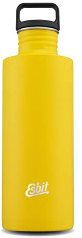 Esbit Trinkflasche Sculptor - Edelstahl Trinkflasche mit praktischem Loop Verschluss - 1000 ml in Gelb
