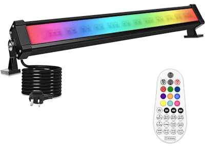 MEIHUA RGB LED Bar 42W Wall Washer With 360° RF Remote Control, Colour Changing Stage Light for DJ Parties, Birthday, Disco, Christmas, Halloween, Garden Festival Decorative