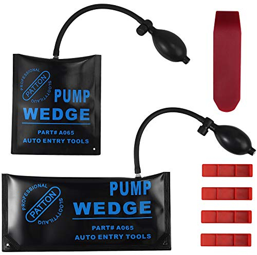 AUTOUTLET 2PCS Montagekissen Luftkissen, Air Wedge Pump Up Montage Spreizkissen Hebekissen, mit 5X Pumpe Ausrichtungskeil, Montagehilfe Belastung für die Tür Fenster Installation Auto-Reparatur