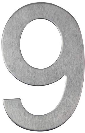 Numero civico in acciaio inox adesivo, altezza 10 cm, numero civico design (9)