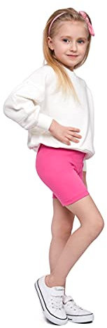 SOFTSAIL Leggings Filles Collants De Cyclisme Courte Danse Sportive en Coton Respirant Confortable Extensible Rose Bébé 12-13 Ans