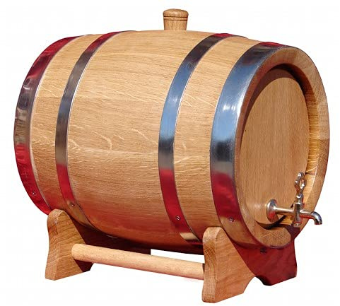 Barril de Roble 20L – Barrica Grande con Grifo para Almacenar y Servir Licores, Vinos y Bebidas Caseras