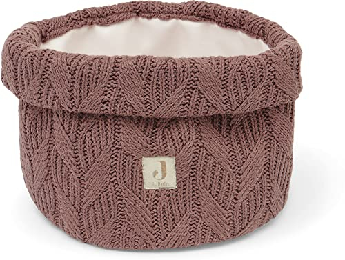 Jollein Changing Table Basket Round Utensil Bag Basket Spring Knit Chestnut