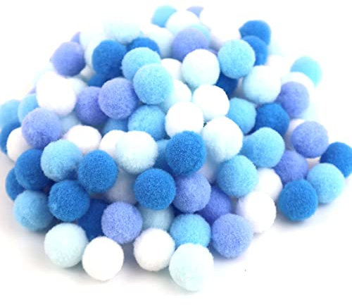 1000 Stück Bunte Mini Pompons,10mm Pompom Bälle Kleine Bommeln,Flauschigen Plüschbälle Filzkugeln Deko für Geburtstag & Hochzeit Party Dekorieren Lustige DIY Nähen Basteln Handwerk,Blau