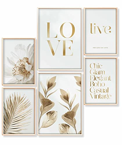 Heimlich – Poster-Set – 2 A3 / 30 x 42 cm + 4 A4 / 21 x 30 cm – Premium-Poster – ungerahmte Drucke – moderner Stil – elegante Goldliebe