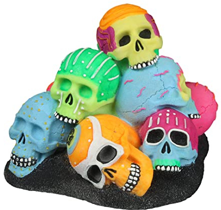 Aqua Della, Dia de Los Muertos Totenkopf, 15,1 x 14,2 x 11,8 cm, Mehrfarbig, Fisch, Mehrfarbig