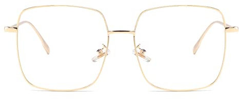 Dollger Blaulichtfilter Brille, Blue Light Blocking Glasses Women Ohne Sehstärke Brille Blaulichtfilter Groß, für PC, TV, Gaming & Handy Metallrahmen