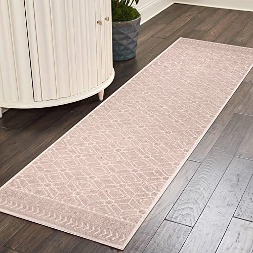 Pasha Home Teppich Läufer 80 x 150 cm - Boho Teppich aus Baumwolle in Braun für Wohnzimmer, Küche oder Badezimmer