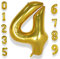 AULE Luftballon Zahl 4 Gold: XXL 101 cm Zahlen Folienballon Geburtstag Gold 4 Jahre 40 Zoll Helium Ballon Kinder Junge Mädchen Zahlenballon für Babyparty Jubiläum Deko