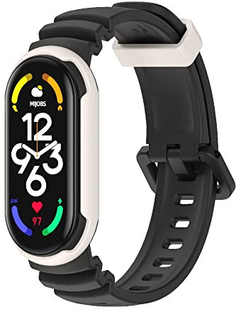 KINKUUN Ersatzarmband kompatibel mit Xiaomi Mi band 5/mit Mi band 6/mit Mi band 7 Ersatzarmbänder Armband Uhrenarmbänder.(schwarz+grau)