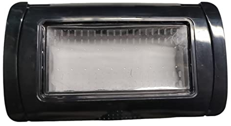 Terryshop74 Placca Idrobox 3 Posti IP55 Nero con Coperchio – Cassetta 503 – (3 Posti compatibile Living, Nero)
