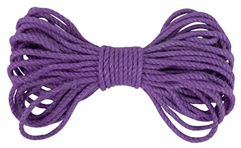 LEREATI Ficelle Jute, Corde Jute 5mm x 10m Corde Chanvre Naturelle Solide, Ficelle Jardin pour Décoration, Bricolage, Jardinage, L'emballage Cadeau, Artisanat, Arts Créatifs (Violet Clair)