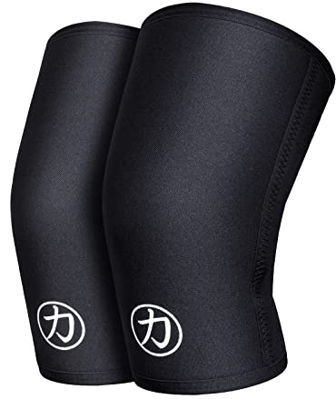 Strength Shop Ginocchiere uomo e donna in neoprene 7 mm, 1 paio (XL), Colore: Nero, ginocchiere palestra IPF approved resistenti agli strappi, ginocchiere powerlifting, ecc.