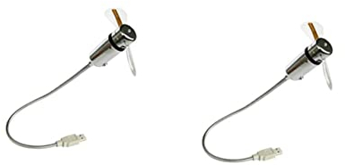 SOLUSTRE 2stücke USB Programmierbarer Mini Tischventilator Mit Individuell Gestaltbarer -Nachricht Silber Für Pc Laptop Und Desktop-nutzung