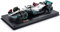 Bburago Mercedes AMG Petronas F1 Team W13 (2022): Modellauto im Maßstab 1:43, #44 Lewis Hamilton, mit Fahrer, Hardcase, Silber (18-38066H)