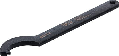 BGS 74214 | Hakenschlüssel mit Zapfen | 40-42 mm | Chrom-Vanadium-Stahl | phosphatiert | Zapfendurchmesser 4 mm | für Kreuzlochmuttern (DIN 1816)