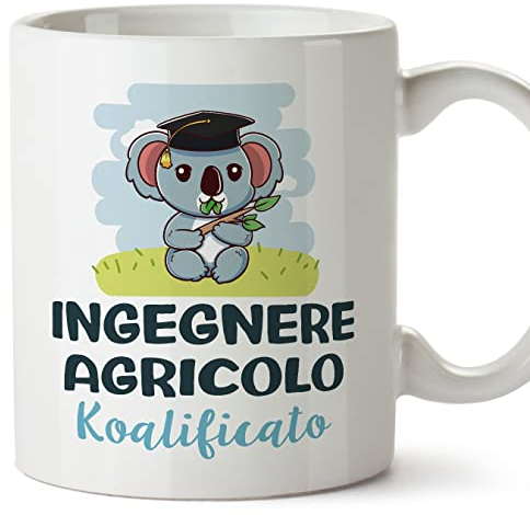 MUGFFINS Tazas para INGENIERO AGRÓNOMO hombre - En Italiano - Koalificato/Koalificata - 11 oz / 330 ml - Regalo original y divertido