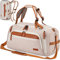 Turnbeutel mit Schuhfach und Nassfach; 38 l Sport-Reisetasche für Damen und Herren; Wochenendtasche mit Schultergurt für Reisen, Fitnessstudio, Yoga, beige