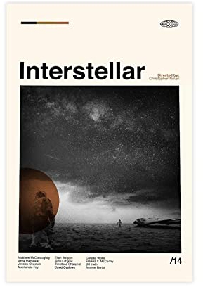 crttrs Interstellar Retro-Filmposter auf Leinwand, Wandkunst, Dekordruck, Bild Gemälde für Wohnzimmer, Schlafzimmer, Dekoration, ungerahmt, 30 x 45 cm