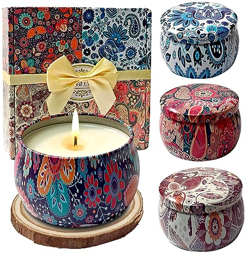 Duftkerzen Geschenke für Frauen: Kerzen Set für Home Duft, 4 Pack Soja Wachs Aromatherapie Kerzen, Stress Relief kerzen, für Badewanne, Yoga, Schlafen, Geburtstagsgeschenke für Frauen, Jubiläum