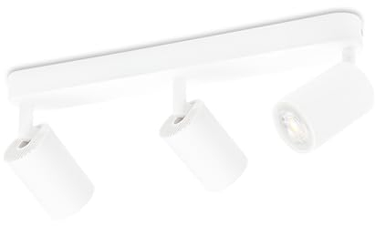 KYOTECH Lámpara de Techo LED Blanca Con 3 Focos GU10 Orientables y Giratorios - Plafón Para Dormitorio, Salas - Sin Bombilla
