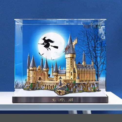 Acryl Vitrine Box Kompatibel Lego 71043 Hogwarts Castle Modell, Schutz, Staubdichte Vitrine Geschenkmodell, Transparent, Kompatibel mit Lego (nur Vitrine) (A)