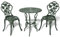 ZQQLVOO Gartenlounge Balkonmöbel Kleiner Balkon Gartensofa 3-TLG. Bistro-Set Aluminiumguss Grün